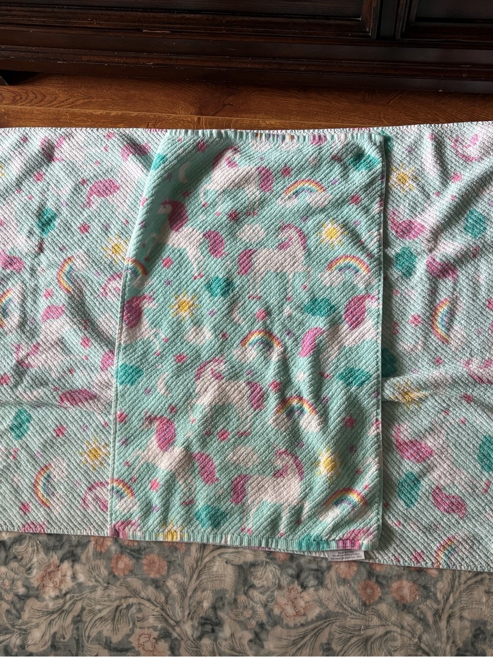Unicorn and Rainbow towel and hand towel set